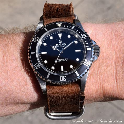 leather watch band for rolex submariner|rolex submariner nato.